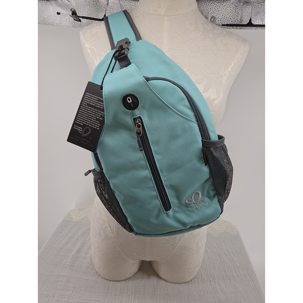 Waterfly Unisex Crossbody Backpack Travel, Hiking, Chest Sling Bag Blue